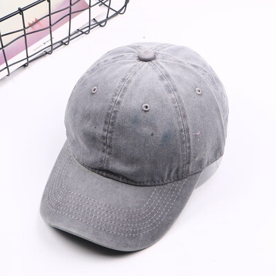 

Korean version of baitou do old baseball cap water wash denim eaves hat female male students street hipster hat summer