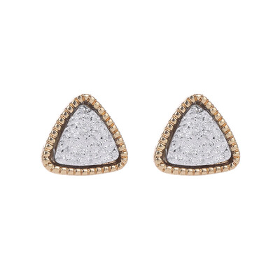 

1Pair Fashion Triangle Scrub Symphony Starry Time Gemstone Starry Earrings