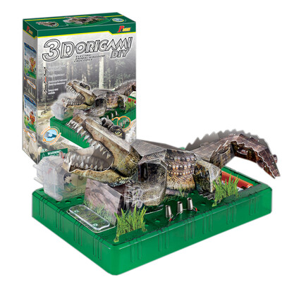 

YIWULA3D Animal Model Kits Paper Puzzle Handmade DIY Electric Crocodile Education Toy