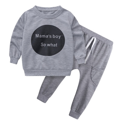 

2019 Spring Autumn Fashion Baby Girl Boy Toddler Letter Print Tops Long Pants Outfits Set Newborn Kids Set 2pcs