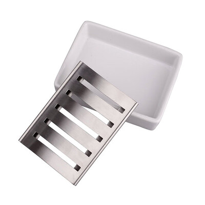 

Stainless Steel Home Soap Dish Storage Holder Soapbox Plate Tray Drain Tool Use
