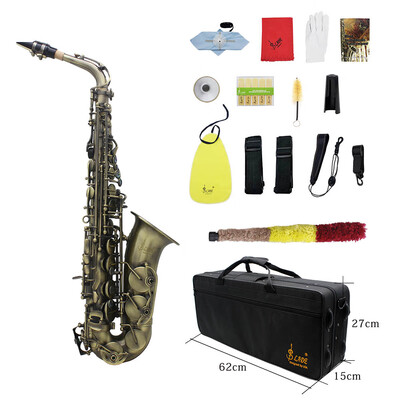 

High Grade Antique Finish Bend Eb E-flat Alto Saxophone Sax Abalone Shell Key Carve Pattern with Case Gloves Cleaning Cloth Straps