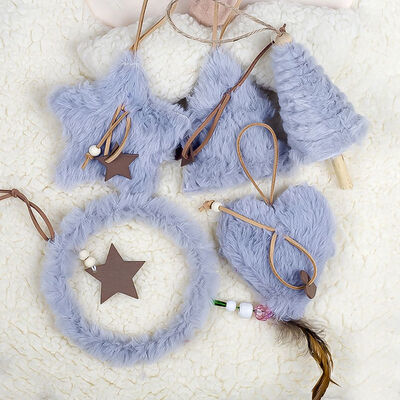 

5PCPack Colorful Plush Decorative Pendant Christmas Tree Hanging DIY Decor