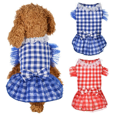 

Cute Bling Lattice Dog Puppy Bow Dress Tutu Skirt Dog Pet Cat Luxury Princess Wedding Party Dress Summer Dog Chihuahua Clothes