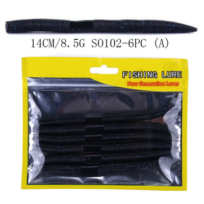 

6pcsset Artificial Bait False Earthworm Shape Soft Lure Fishing Accessories portable fishing lures bait kit