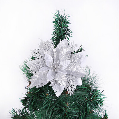 

Siaonvr Christmas Ornament Glittery Openwork Leaf Flower Diy Wreath Rattan Circle Decor