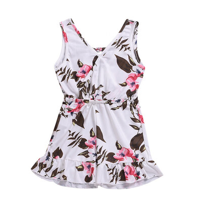 

Lovely Kids Baby Girls Strap Sleeveless Floral Rompers Playsuits One Piece Outfits