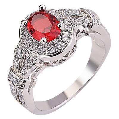 

Vintage for Women Fine Gem Oval Pigeon Blood Red Ruby Ring Cocktail Genuine