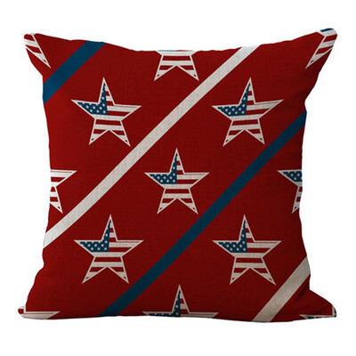 

American Flag Pillow Cover Square Cushion Cover Standard Pillowcase USA Flag Cotton Pillow Case for Home Decorative Sofa Bedroom