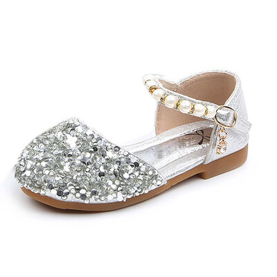 

Childrens Casual Shoes Sequins Breathable Rhinestone Pearls Design Kids Girls Princess Shoes For Dance Childrens Shoes 2019