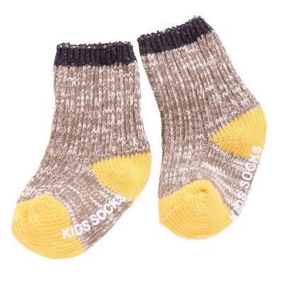 

New Slub Yarn Kids Sock Newborn Baby Non-slip socks solid girls&boys Cotton socks winter warm Short Socks