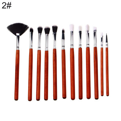 

12PcsSet Wood Handle Eyeshadow Blusher Face Eye Lip Women Beauty Makeup Brushes