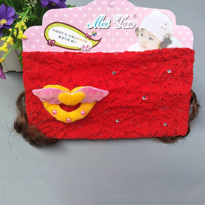 

Baby Accessories Cute Girls Lace Design Wig Headband Headwear Apparel Photography Prop Sweet Wind Party Gift