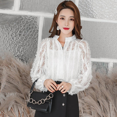 

Elegant Shirts Women Blouse 2019 Female Fashion Long Sleeve Solid Top Femme Blusas Top Women Blouse -2XL