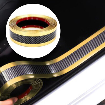 

Auto Carbon Fiber Pattern Door Sill Bumper Grill Strip Anti-Collision Sticker