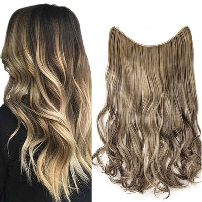

Miracle Translucent Invisible Wire Fish Line on Clip in Hair Extensions 20-24 Inch Straight Wavy Curly Synthetic Hairpieces