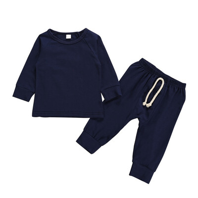 

2pcs Toddler Baby Girls Clothes 2019 Autumn Winter Baby Boys Clothes Tos T-shirt Long Pants Outfits Kids Baby Boy Set Clothing