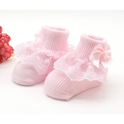 

Newborn Baby Socks Cotton Flower Print Knitted Knee Lace Socks Baby Girl Leg Warmers