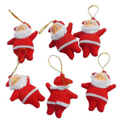 

6 Cute Santa Claus Pendant Tree Hanging Christmas Party Decor Kids Children Gift