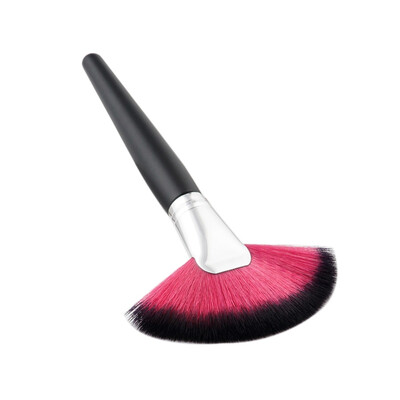 

New black Foundation Brush fan-shaped brush wood handle makeup brush nylon hair makeup brush black handle makeup
