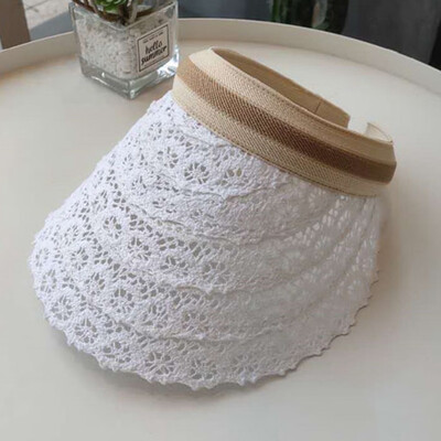 

Girl Visor Sun Beach Straw Empty Hat Female Sun Protection Visor