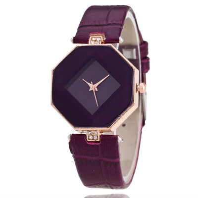 

2018 New Women Fashion Luxury Leisure Set Auger Leather Analog Stainless Steel Quartz Watch