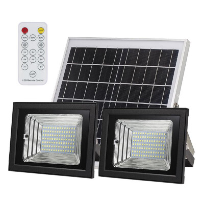 

Solar Dual-head Flood Light with Remote Control for 306080 Brightness 126 SMD LEDs Wireless IP 65 Waterproof Outdoor Flood Li