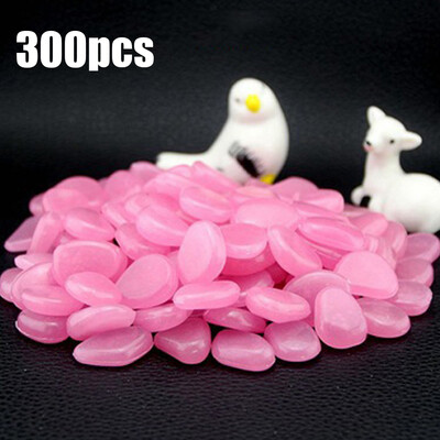 

300pcs Glow in the Dark Garden Pebbles for Walkways Aquarium Decor Plants Luminous Stones