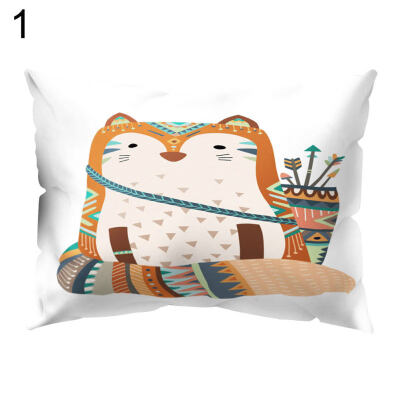 

Cartoon Owl Bear Square Throw Pillow Case Cushion Cover Sofa Bedding Articles