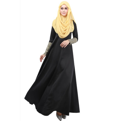 

Kaftan Abaya Islamic Muslim Women Long Sleeve Elegant Maxi Cocktail Long Dresses 3 Colors
