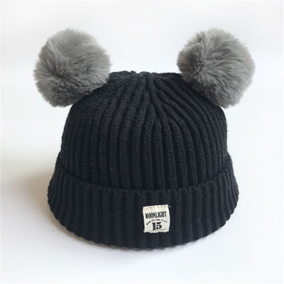 

Hat Autumn Baby Girls Boys Winter Warm Para Bebe Cotton Ball Kids Knitted Beanies Hat