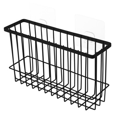 

Wall Mounted Bathroom Kitchen Seasoning Bottle Storage Rack Holder Hollow Basket