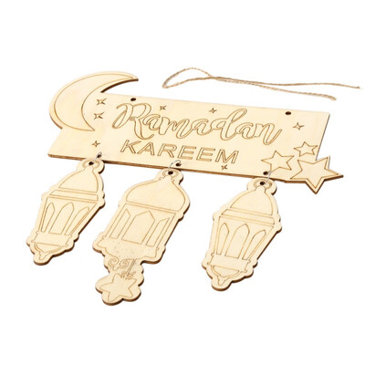 

Eid Wooden Pendant EID MUBARAK Decor for DIY Home Ramadan Decoration Hanging Pendants Islamic Muslim Party Decor Supplies