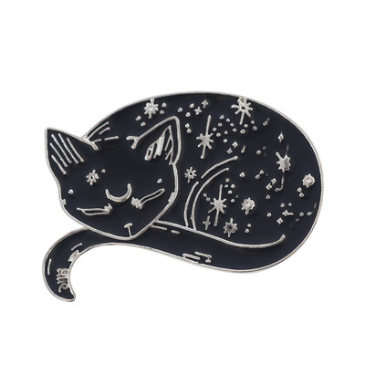 

Cute Black Cat Skeleton Enamel Pins Punk Lapel Pins Metal Badge Brooch Pin For Clothes Backpack Decoration Jewelry Gifts