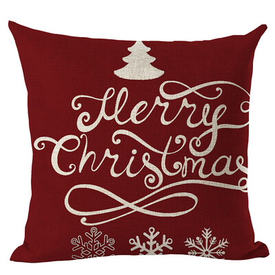 

Siaonvr Merry Christmas Pillow Cases Linen Sofa Cushion Cover Home Decor Pillow Core