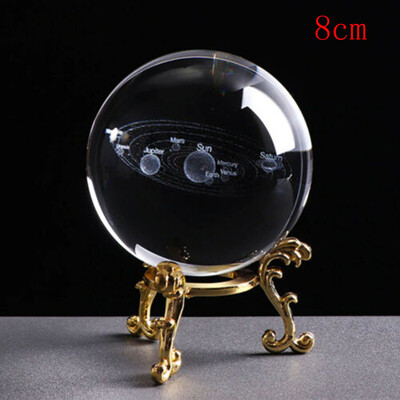 

Toponeto 3D Solar System crystal ball Engraved Solar System Miniature Planets Model