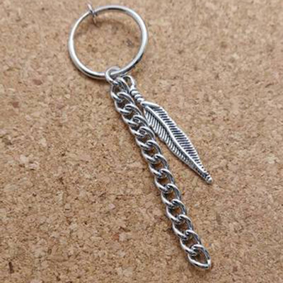 

1pc Earring Alloy Feather Chain Earring Unisex Jewelry