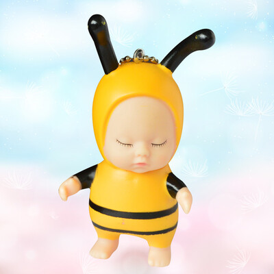 

〖Follure〗Cute Sleeping Baby Doll Rubber Pendant Keychain Keyring Baby Toy