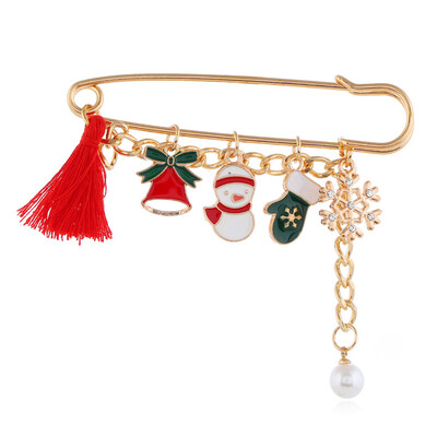 

1Pcs Christmas Gifts Clothes Cosplay Santa Claus Elk Snowman Pin Brooch Christmas Element Brooch