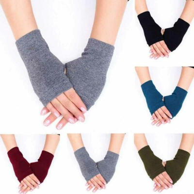 

Womens Ladies Winter Wrist Arm Hand Warmer Knitted Long Fingerless Gloves Mitten