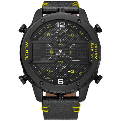 

WEIDE WH6401 Dual Display Two Movement Quartz Digital Men Watch Luminous Sports 3ATM Waterproof 53mm Big Dial Large Face Week Date