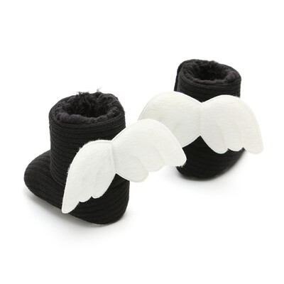 

Winter Newborn Baby Boy Girl Shoes Knitted Boots Soft Toddler Super Warm Wings Slip-On Soft Kids Baby Crib Boots
