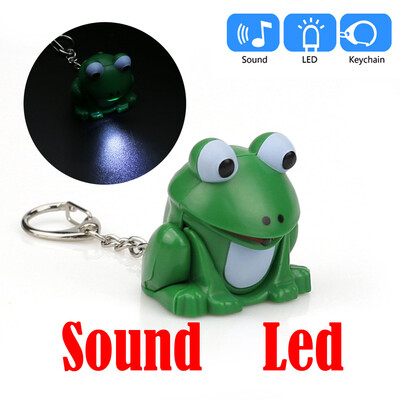 

〖Follure〗Frog Shape Cartoon Keychain With LED Light Sound Keyfob Kids Toy Gift