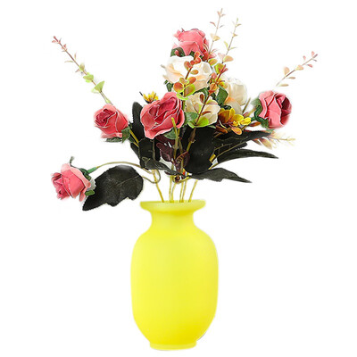 

Wall Mounted Silicone Vase with Suction Cups Easy Install Floret Bottle Decorative Decoration Punch Free Hanging Wall Art Decor