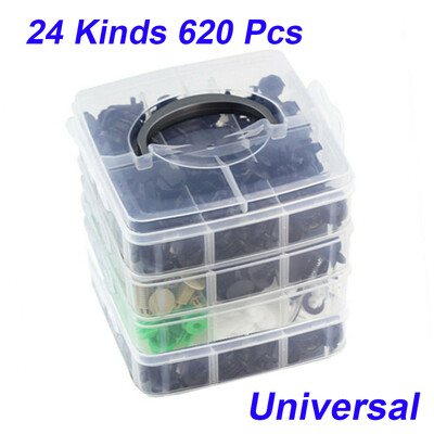 

620PcsSet 24Kinds Plastic Auto Fasteners Car Bumper Fender Repair Parts Clips