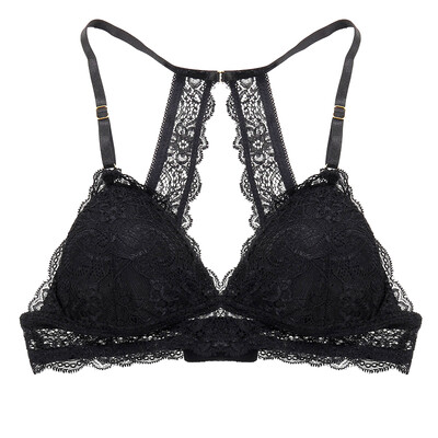 

Bras Women Sexy Lace Lingerie Wire Free Solid Color Beauty Back Bottoming Wrapped Chest Comfort Underwear