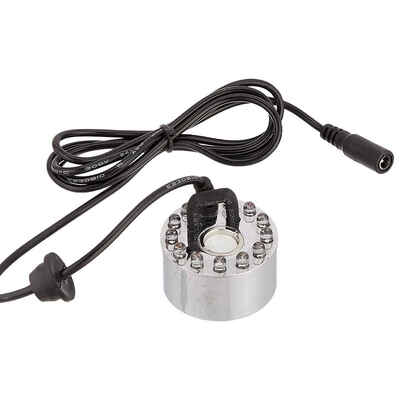 

Quiet Water Shortage Protection 12 LED Mist Maker Fogger Fountain Pond Fog Atomizer Air Humidifier Aquarium