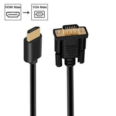 

HDMI To VGA Gold-Plated HDMI To VGA 6 Feet Cable Male To Male Compatible For Computer Desktop Laptop PC Monitor