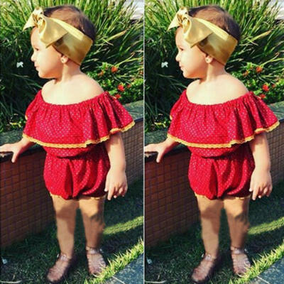 

Christmas Toddler Kid Baby Girl Xmas Flared Party Santa Swing Romper Set Clothes
