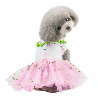 

Spring Summer Dog Dress Pet Dog Bubble Clothes for Small&Medium Dogs Flowers Wedding Dress Skirt Puppy Pet Clothes